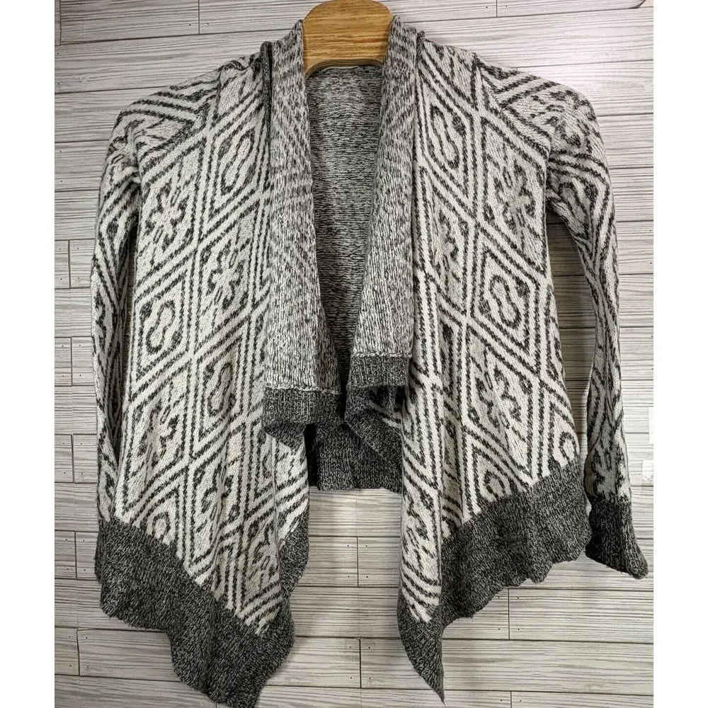 Abercrombie & Fitch Women's Open Cardigan‎ Size XS/S Wool Blend Geo Print Drape